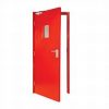 fire-rated steel door with smoke seals and durable powder-coated finish for fire protection in commercial and residential buildings"
